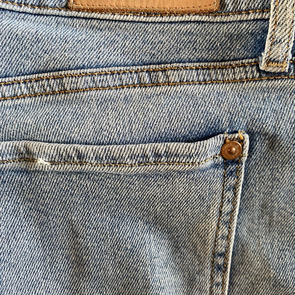 7 for all mankind Vintage Luxe Beaded Fringe Detail Blue Jeans - Picture 8 of 9